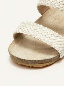 Cozy Pixies Summer Fashionable Versatile Woven Cute & Lively Elegant Princess Style Pastoral Casual Comfortable Girls/Baby Flat Sandals - Beige - View 4