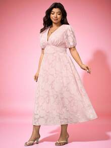 Hourglow Vestido elegante de unicolor con recortes, talla grande, para verano - Rosa - Ver 12