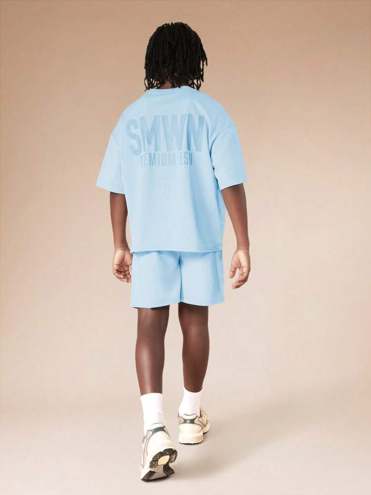 Oversized Crew Neck Tee And Shorts Set