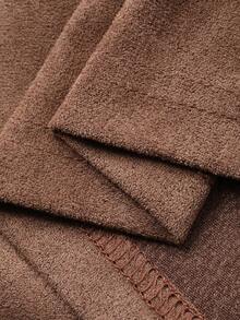 Dazy Kids Tween Boy Round Neck Letter Embossed Casual Versatile Daily Wear Short Sleeve T-Shirt - Brown - View 7