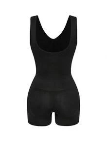 SHAPORA Seamless Women Tummy Control Waist Lifting Tight Jumpsuit, High Elasticity Sports Jumpsuit, Women Shapewear, Can Be Worn Outerwear For Home And Commute - Black - View 9