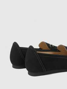 Sleekvia 2025 Spring/Autumn New Soft Bottom Slip-On Flat Round Toe Loafers For Women - Black - View 9