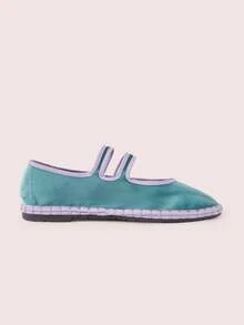 CUCCOO DOLLMOD Women's Fashionable Versatile Casual Commuter Contrast Trim Flats Spring Shoes - Ice Water - View 10