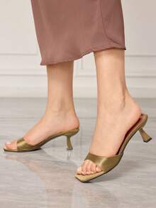 Sleekvia Women's Classic Brown High Heel Sandals, Versatile For Commuting - Coffee Brown - View 3