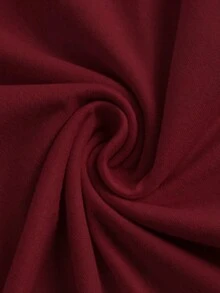 SHEIN EZwear Bộ 2 món dành cho nữ cỡ lớn, màu đen và đỏ rượu vang, tay ngắn, kiểu dáng thường ngày, gồm áo thun và áo liền thân. - Màu Đỏ Sâu - Xem 5