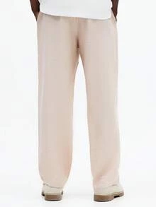 SUMWON Men Drawstring Elastic Waist Jogger Sweatpants Casual Loose Fit Straight Leg Full Length Pants With Side Pockets - Khaki - View 6