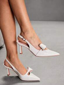 CUCCOO SZL Casual Minimalist Solid Color Pointed Toe Women Pumps Spring Shoes - White - View 3