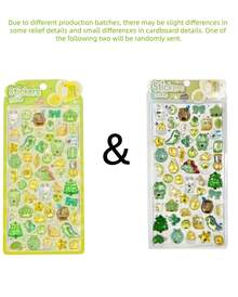 1Pc/2PCS 3D Embossed Stickers - Cute Cat, Dinosaur, Rabbit, Penguin Cartoon Animal Decorative Stickers, DIY Scrapbooking Material - Multicolor - View 19