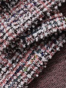 Wynsel 女士优雅纹理方领泡泡袖连衣裙，夏季婚礼宾客礼服 - 粉色 - 查看 7