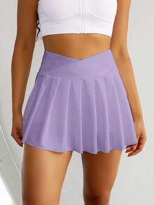 Sovereign Charm Falda deportiva-enagua de unicolor, apropiada y de moda para el verano - Morado - Ver 5