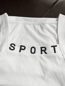 GymBeat Men's Sports Tank Top, Outdoor Running Workout Casual, Gym - White - View 5