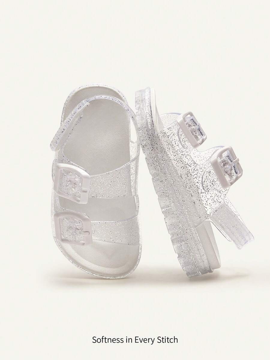 Cozy Pixies 1 Pair Summer Fashion Versatile Casual All-Match Transparent Cute Soft Bottom Flat Sandals For Toddler Girls & Boys - Clear - View 1