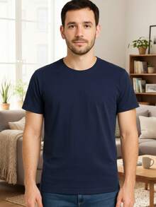 Playera Essential Premium - El Básico Indispensable para tu Guardarropa - Azul Marino - Ver 2