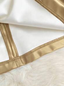 Franclia Chân váy da nữ thời trang, thanh lịch, đa năng, bất đối xứng, trang trí khóa kim loại. - Vàng - Xem 3