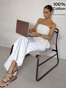 亚麻棉抹胸：凸显腰线的波西米亚风职场穿搭 | Old Money Elegance 2025 夏季新品发布 | 日夜转换与职场魅惑风格 - 白色 - 查看 2