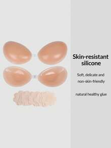 SHAPORA 1 Set + 5pcs Women's Reusable Floral Nipple Covers - Apricot - View 1