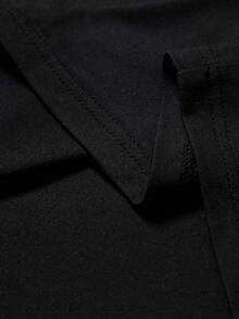 GENIUS ODE Men's Street Style, Short Cut, 3/4 Sleeve T-Shirt, Letter Print T-Shirt - Black - View 10