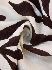 SHEIN Clasi 女士新款优雅高腰梭织印花长裤，带口袋，弹力腰带阔腿裤，适合度假和日常穿着。女士节送给妈妈的优雅礼物，节日装扮，海滩约会之夜，夏季女士装扮。优雅的办公室女神，复古韵味，简洁修身，适合职场穿着。送给妈妈的礼物。A字型节日装扮，海滩约会之夜，大地色披肩，棕色抽象印花，树叶印花，系带居家办公装扮。冬季女童紧身裤，亚麻裤，树叶印花裤，图案亚麻裤，女士亚麻裤，休闲裤。 - 彩色 - 查看 7