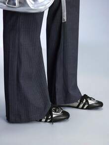 CUCCOO GRLICON Women's Lace-Up Design Casual Versatile Flat Shoes Valentine's Day - Silver - View 3