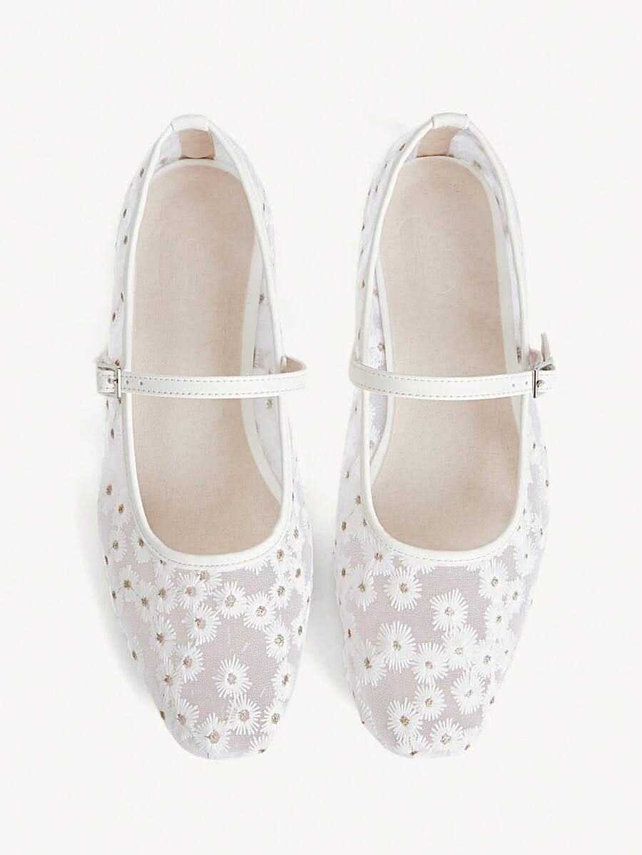 CUCCOO CHICEST 女士透气网面休闲一脚蹬鞋，舒适透气，适合工作和日常穿着，夏季款 - 白色 - 查看 1