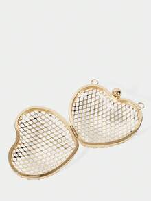 SHECARRY Ladies, Women Evening Bags, Crossbody Bags, Heart-Shaped Bag, Golden Metal, Hollow, Fashionable, Elegant , Simple, Personalized, Versatile, Classic, For Cocktail Party, Party, Prom, Club, Date, Birthday, Evening, Date Nigh, Banquet - Gold - View 4