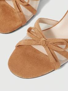 Sleekvia Sandal cao gót quai ngang kiểu mule dành cho nữ, mẫu mới mùa hè. - Màu be - Xem 8