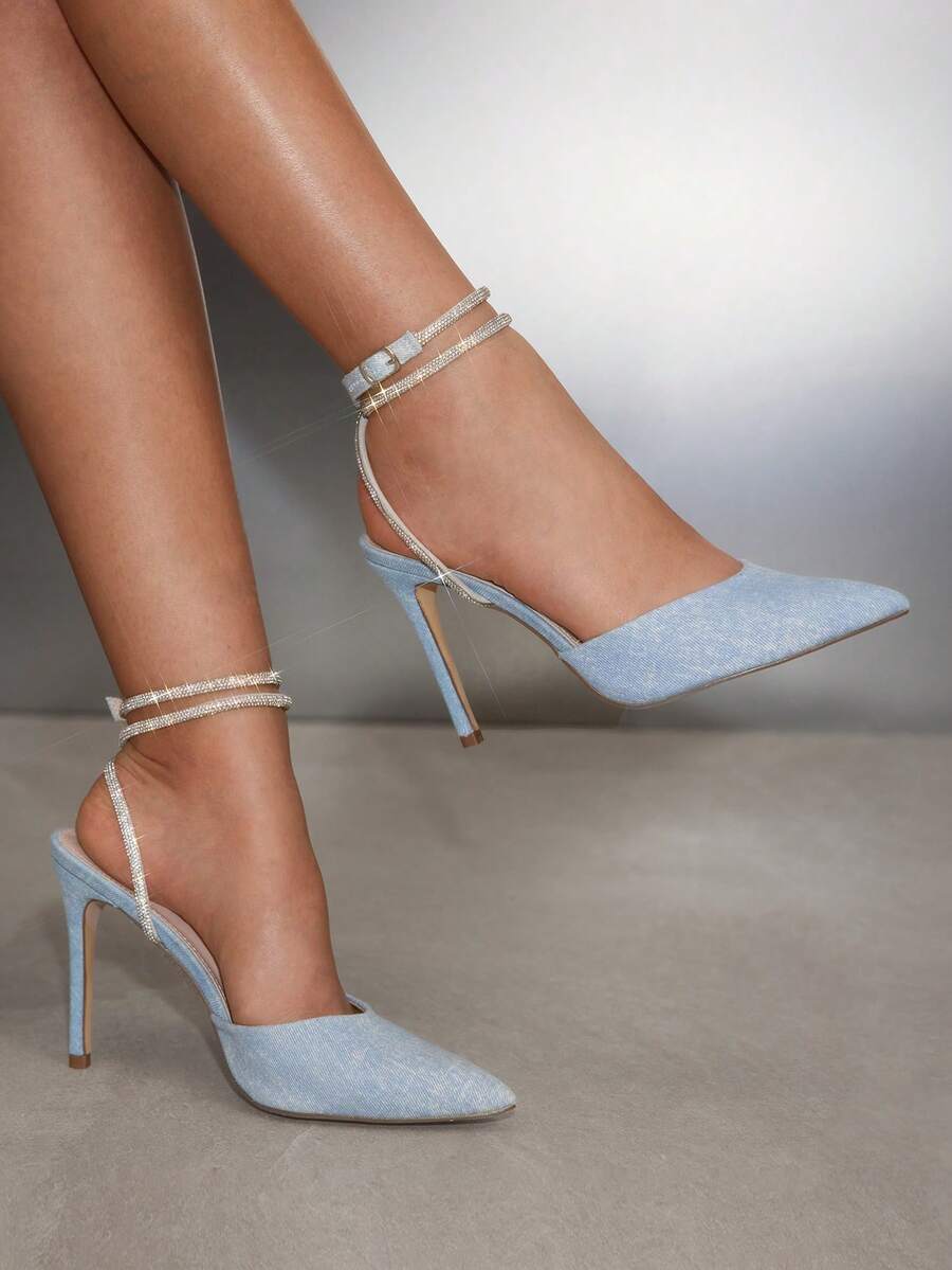 CUCCOO SZL Women's Elegant Pointed Toe Slingback High Heels, Suitable For Occasions Like Valentine's Day - Royal Blue - View 1