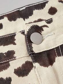 SHEIN MOD Women's All-Over Print Slant Pocket Fitted Fashionable Denim Mini Skirt - Multicolor - View 3