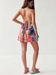 Soleia 女士度假休闲印花露背迷你连衣裙 - 彩色 - 查看 2