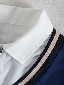 2件套/套 青少年男童绅士风二合一Polo衫和休闲长裤套装 - 彩色 - 查看 4