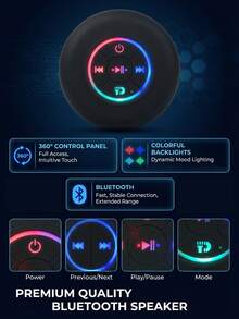 Shower Speaker, MINI PHONE Wireless Speaker, Electronics Gifts Mini Portable Speaker With Suction Cup And Mic For Bathroom Wireless Speaker, Listening Device, Shower Speakers, Speaker, Karaoke, Speakers, Mini Karaoke Machine, Speaker>Waterproof, Portable Shower, Cups, Water Speakers, Gadget, Speaker, Karaoke, Shower Speaker, Bathroom, Speaker, Karaoke - Black - View 10