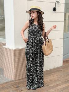 Dazy Kids Tween Girls' All-Over Print Casual Vacation Pants Summer - Black - View 5