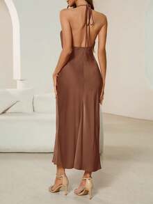 Aveloria Modichic 女士露背吊带系带连衣裙，适合节日派对、生日等正式场合 - 粉色 - 查看 2