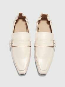 CUCCOO BIZCHIC Women's Buckle Design Casual Fashionable Flat Shoes - Beige - View 2