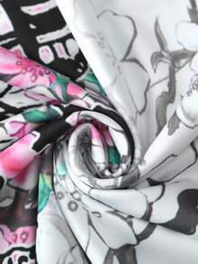 ROMWE MEN 男士休闲春夏T恤，骷髅马和圣母玛利亚英文印花设计 - 白色 - 查看 4