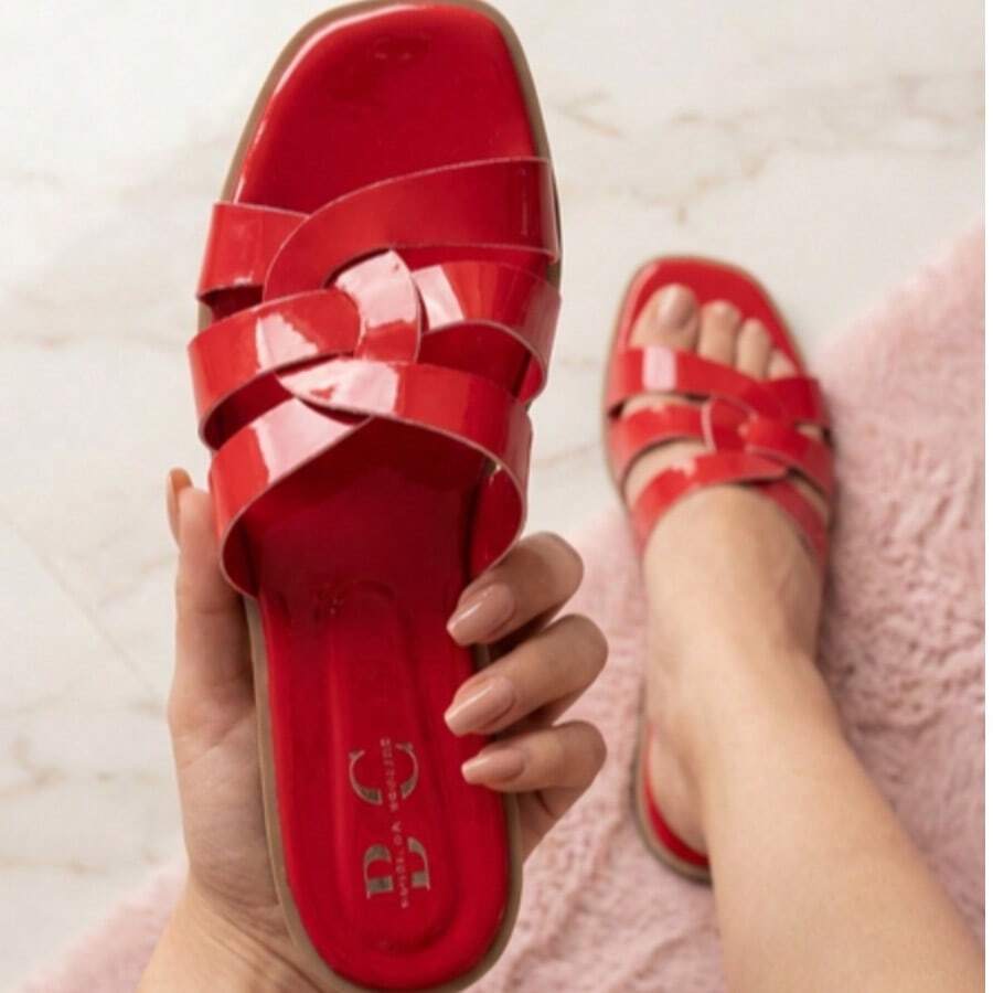 SANDALIA DE DAMA CAPRI CHAROL PARA DAMA MOD 11-97 - Rojo - Ver 1