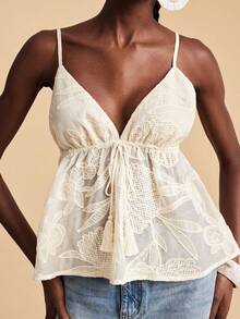 Travachic Women's Print Camisole Top - Apricot - View 5