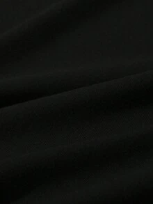 SHEIN 男童休闲时尚创意个性清新高端简约数字67卡通人物闪电标语印花宽松基础款短款T恤，舒适日常穿着，适合春、夏、秋季穿着。 - 黑色 - 查看 5