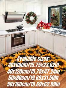 1件装，向日葵图案地毯，阳光花卉图案浴室地毯，厨房地垫，浴室地垫，户外地毯，浴室装饰地垫，防滑厨房地垫，卫生间地垫，地垫 - 彩色 - 查看 11