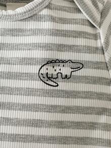 5件套新生儿男女通用可爱套装：连体衣+裤子+帽子，夏季 - 彩色 - 查看 7