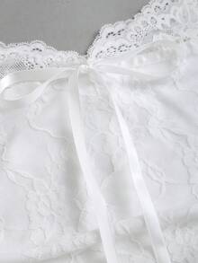 Sweetra Y2K Lace Sexy Vacation Sweet Versatile Blouse - White - View 6