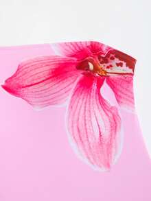 Swim Oasis 2pcs Women's Fashionable High-End Printed One-Piece Swimsuit With Sarong Cover-Up, Summer - Multicolor - View 7