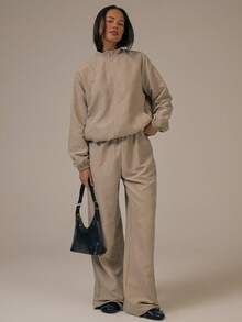 MUSERA Chaqueta de chándal con cremallera completa y cuello alto con contraste de conchas, primavera-verano, lindo y acogedor estilo cottage core, rocío de primavera - Albaricoque - Ver 5