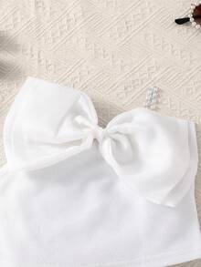 SHEIN Young Girl Solid Color Knit Camisole,Kids - White - View 5