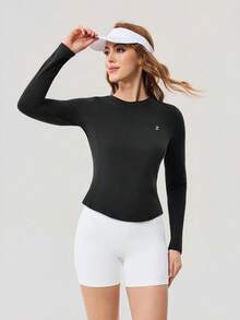 OutZeal Women Sports Tee Running Gym Top Long Sleeve Quick-Drying Mesh Design - Black - View 8