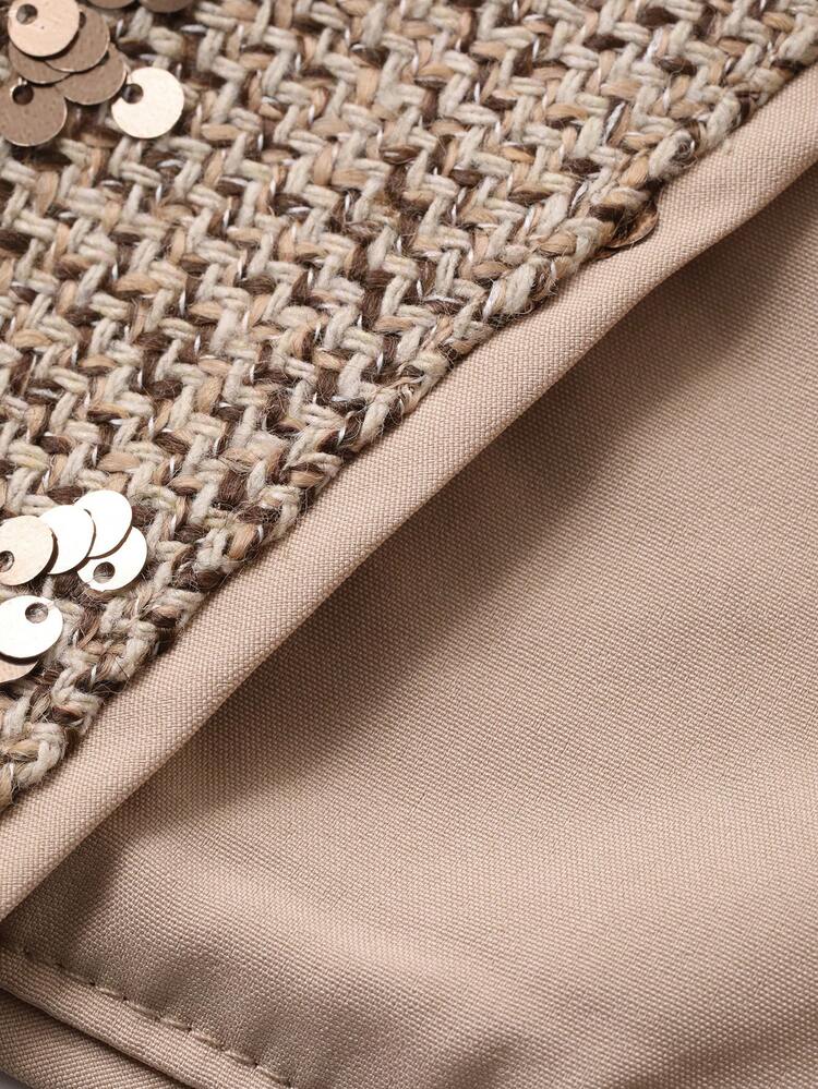 Tall Women's French Style V-Neck Sleeveless Vest And Mesh Skirt Set