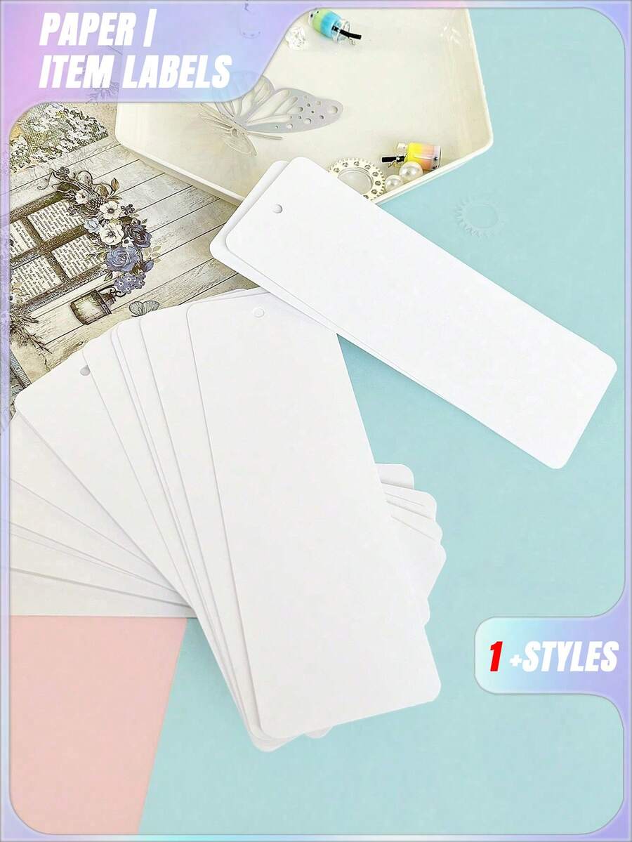 SHEIN 30Sheets/Set Kraft Paper Card Blank Black Card Business Card Message Thank You Card Writing Cards Label Bookmark Learning Cards Doodle Bookmark Ancient Style Bookmark Paper Blank Paper With Holes Hand-Painted Cards Creative DIY Material Package Student Note Handwritten Card - White - View 1