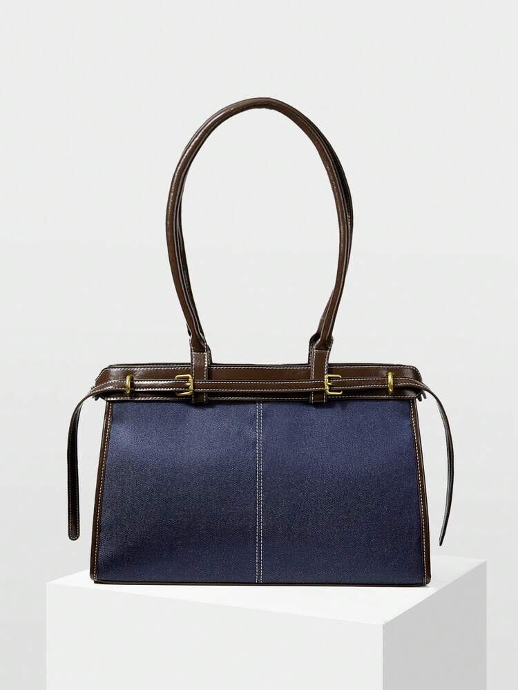 WOMEN'S SIMPLE & FASHIONABLE BUCKLE DETAIL ELEGANT COMMUTER SHOULDER BAG, EYE-CATCHING WORK BAGS FOR WOMEN, BAG FOR WOMEN ELEGANT, LUXURY