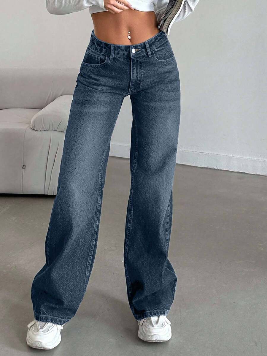 SHEIN Women Jeans - Dark Wash - View 1