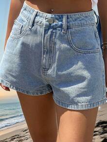 DAZY Tween Girls Denim Shorts - Blue - View 2